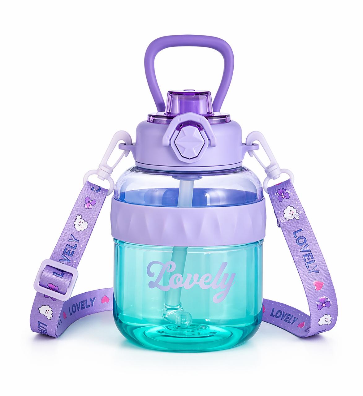 Бутылка для воды Lovely с трубочкой и защитой от протечек BPA Free 700 мл Фиолетовый (2932414821)