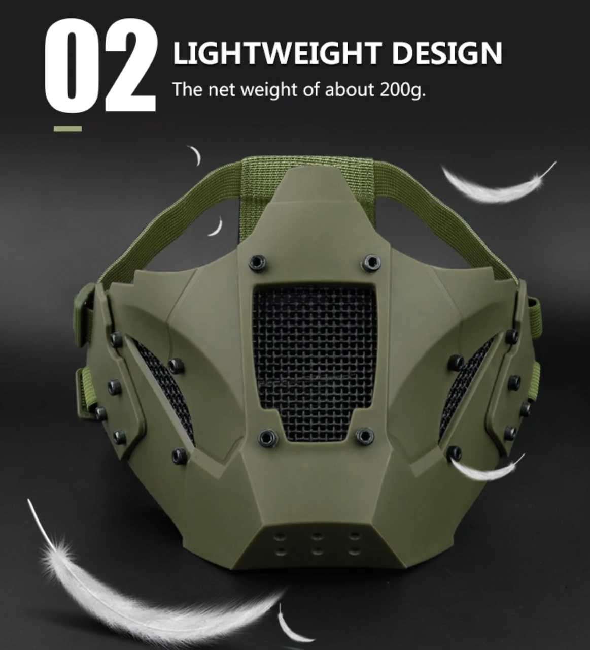 Маска Iron Warrior з кріпленням до шолома Airsoft Зелений (MK001014) - фото 5