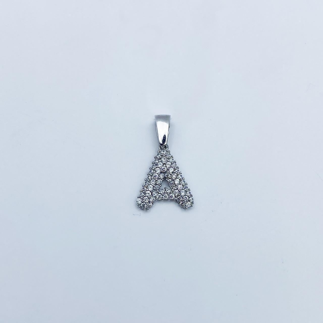 Серебряный кулон с кубическим цирконием Буква А 0,8 г (2123770600)