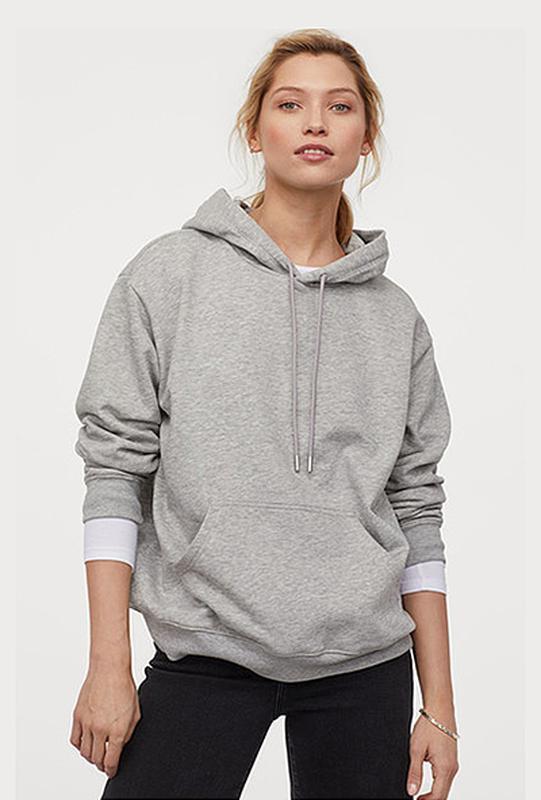 Худи H&M 456163П XS Серый меланж