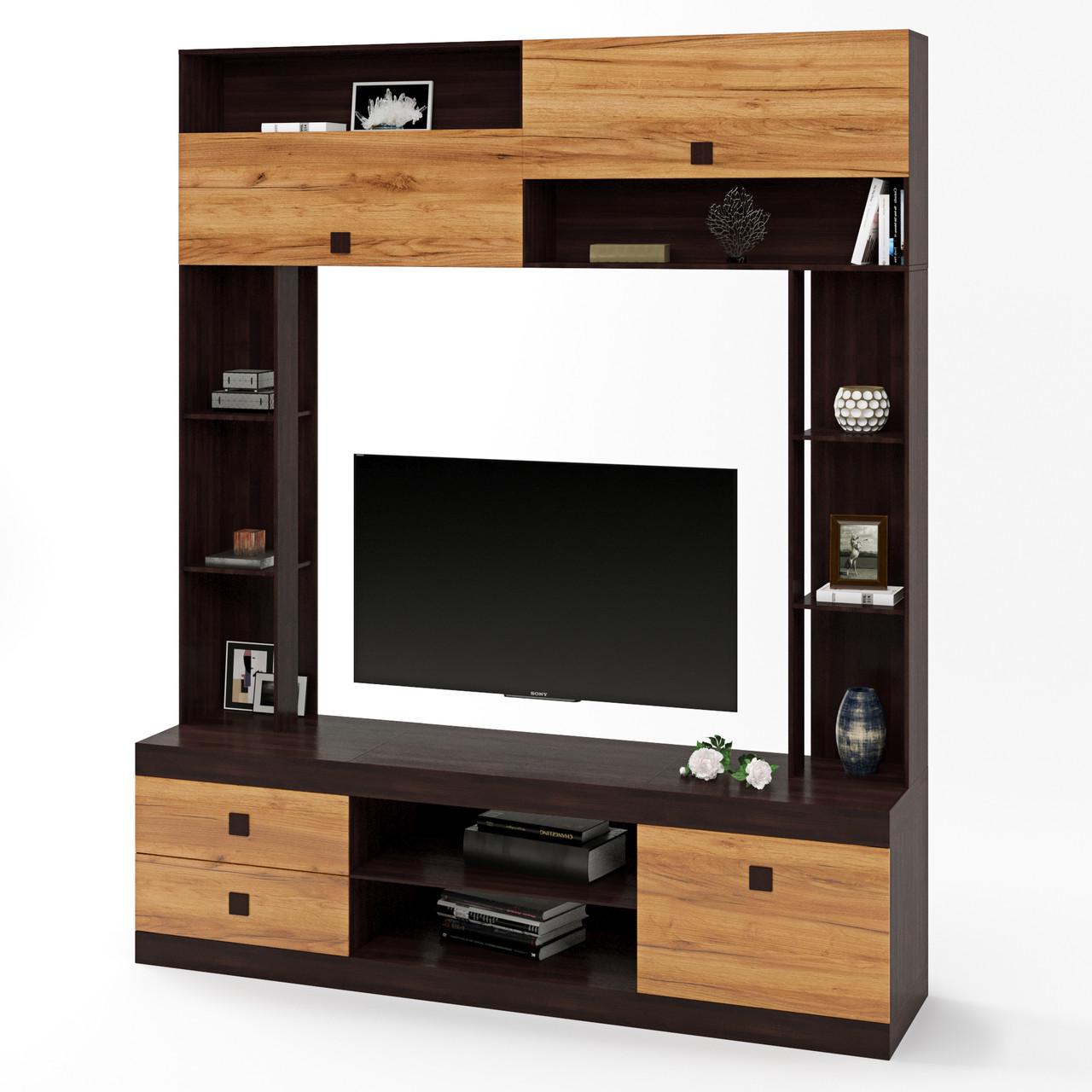 Стенка для гостиной Эверест Соната Венге темный/Дуб крафт золотой (DTM-2251)