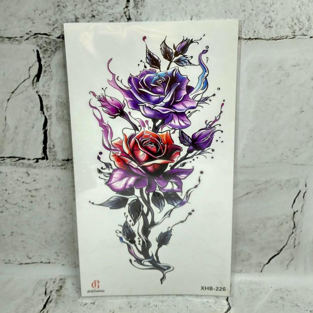 Тату временное Троянди лист 11,5x21 см (XHB-226)