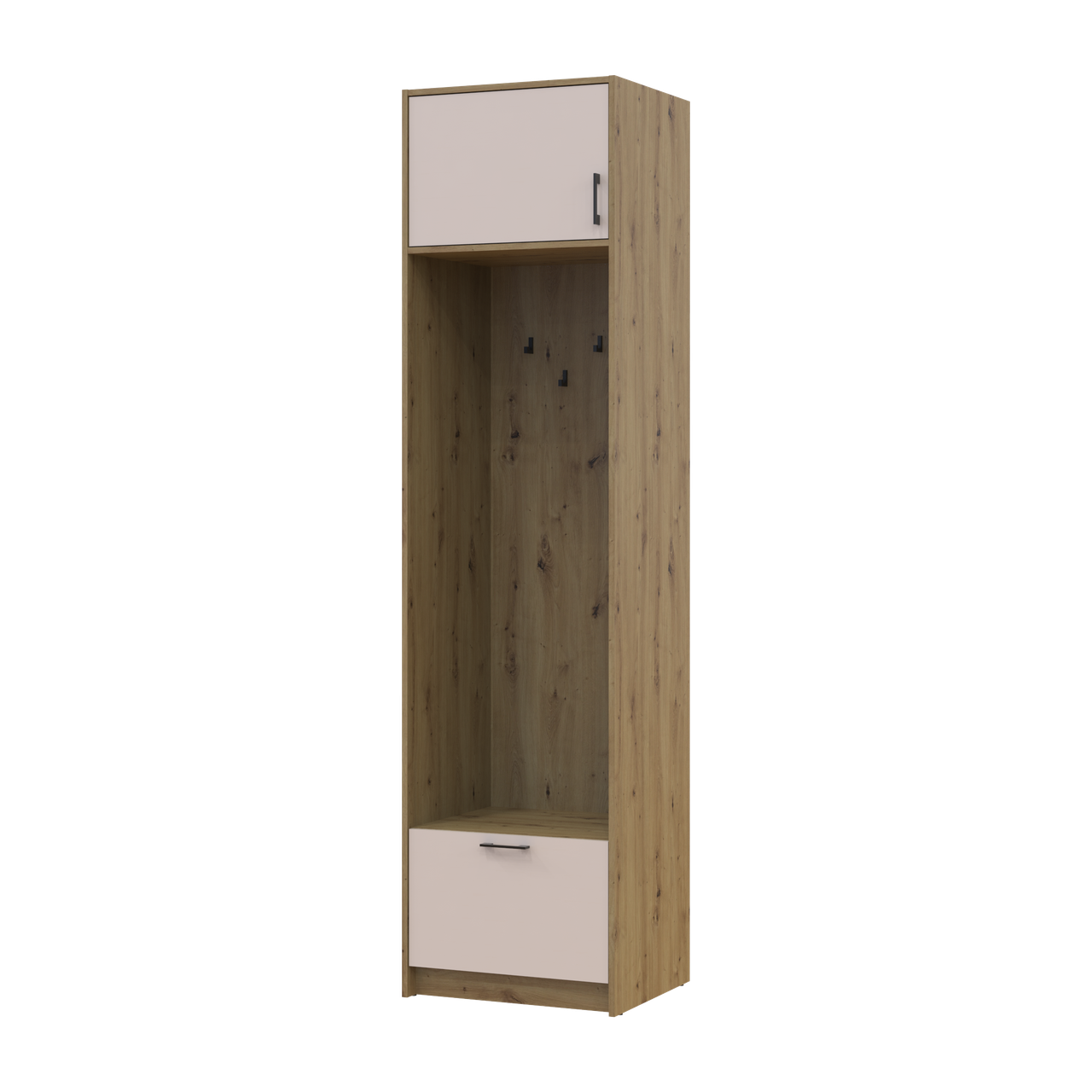 Пенал-вешалка Doros Ронди с антресолей 60х52х236 см Дуб Артизан/Кашемир (42005264)