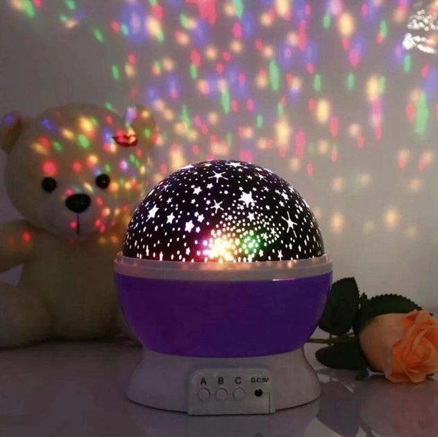 Світильник-нічник-проектор дитячий Star Master V LED RGB Фіолетовий (10124) - фото 2