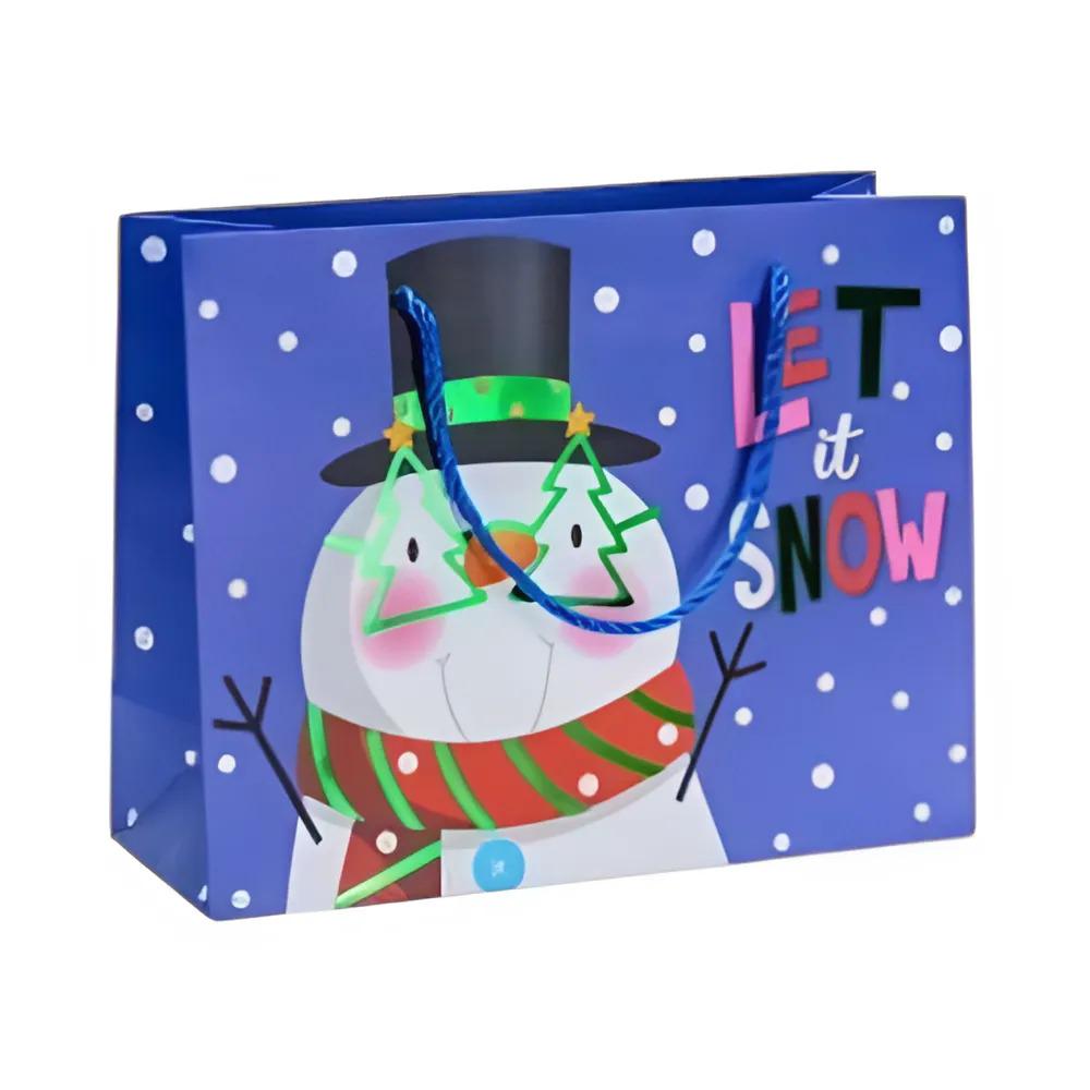 Подарочный пакет Stenson R33012-M новогодний Let it snow 26х32х10 см (148a73d1)