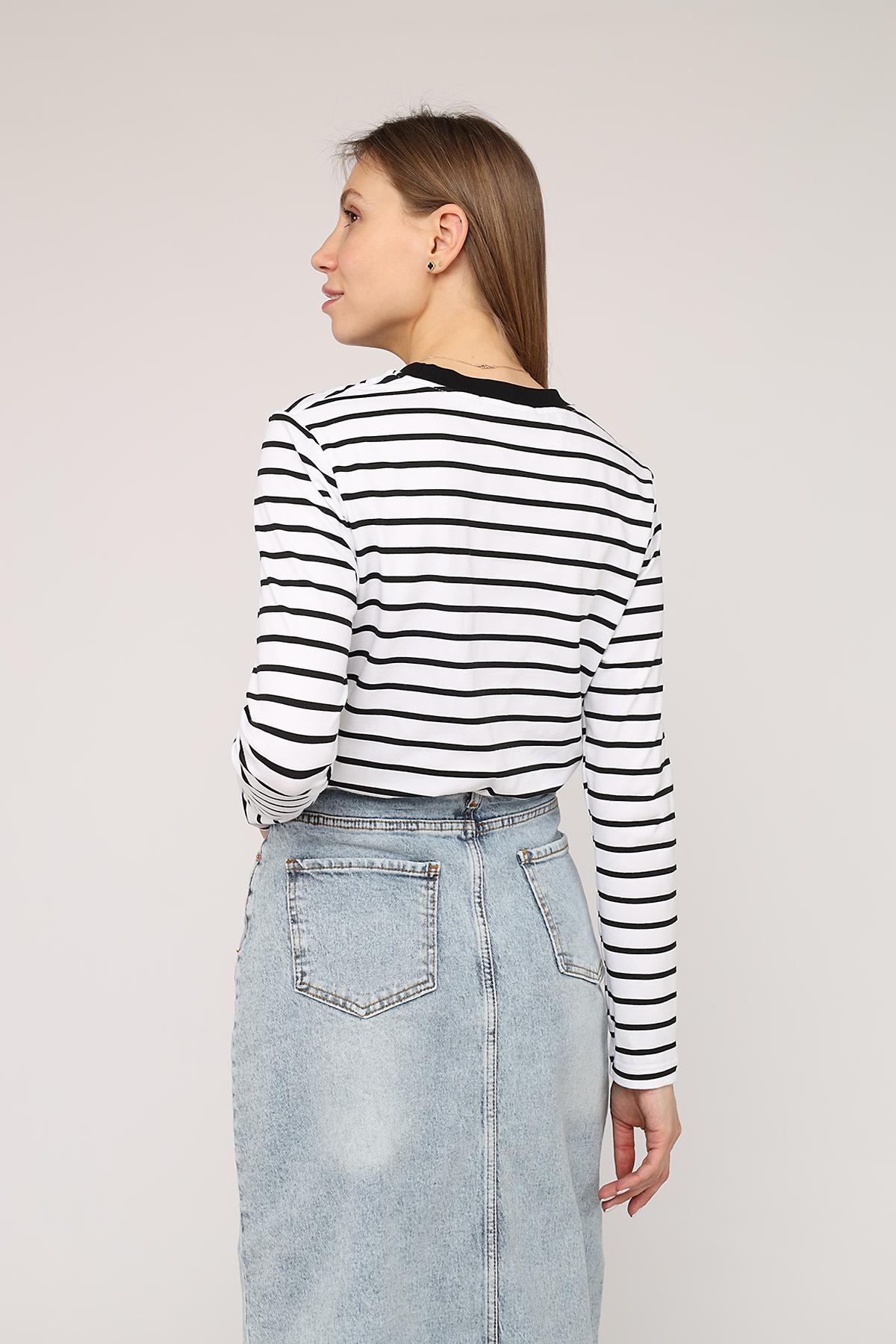 Футболка з довгим рукавом жіноча ЦБ-00270232 р. 46 Білий (SKT001045817) - фото 5 Футболка з довгим рукавом жіноча ЦБ-00270232 р. 46 Білий (SKT001045817) - фото 5