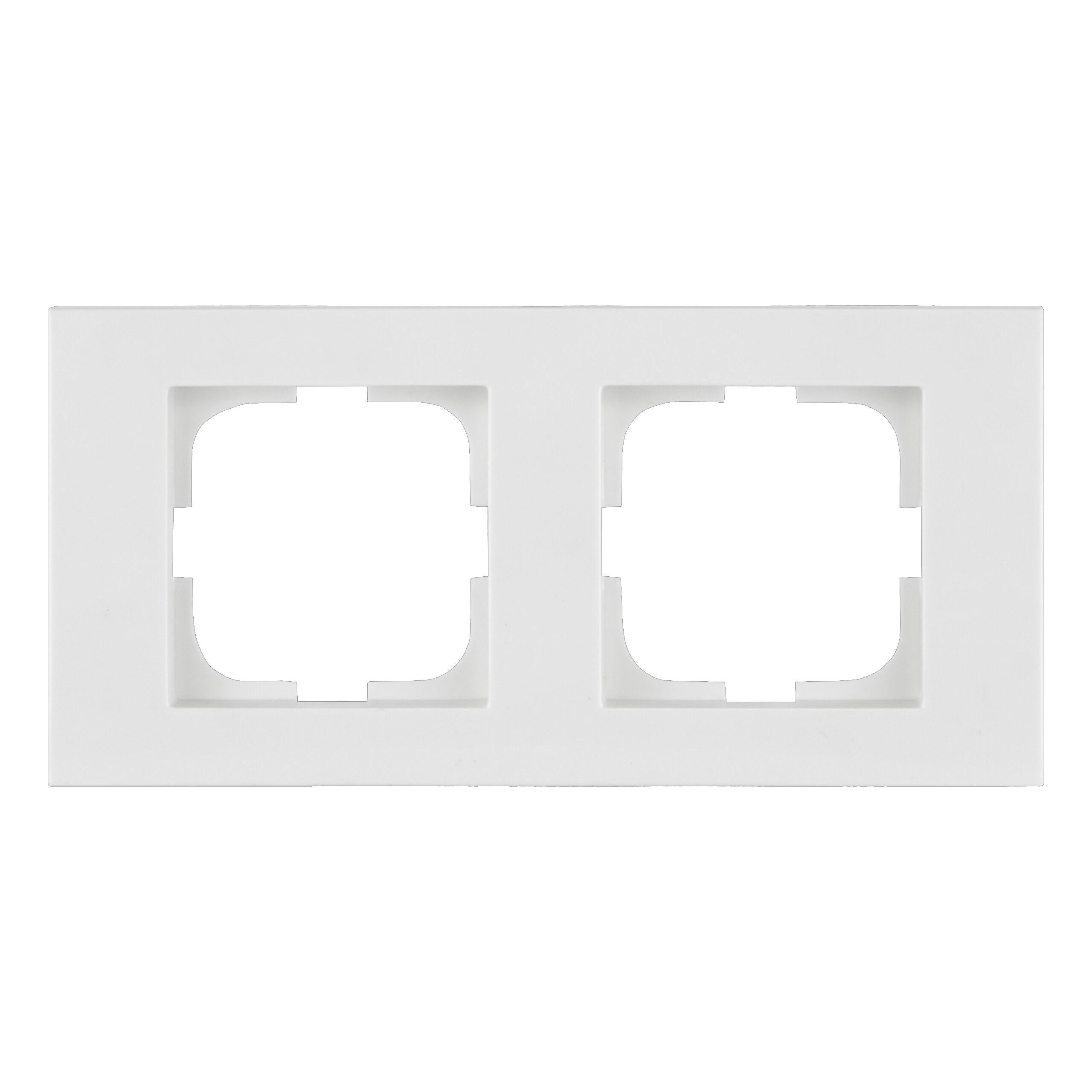 Рамка двомісна горизонтальна Ovivo Grano Білий (00000018798)