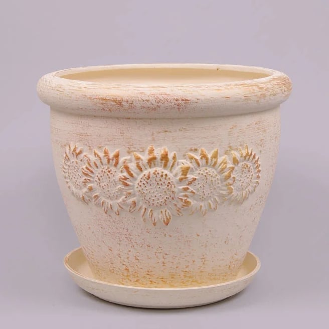 Горшок керамический Flora Подсолнух 17 л (909-6)