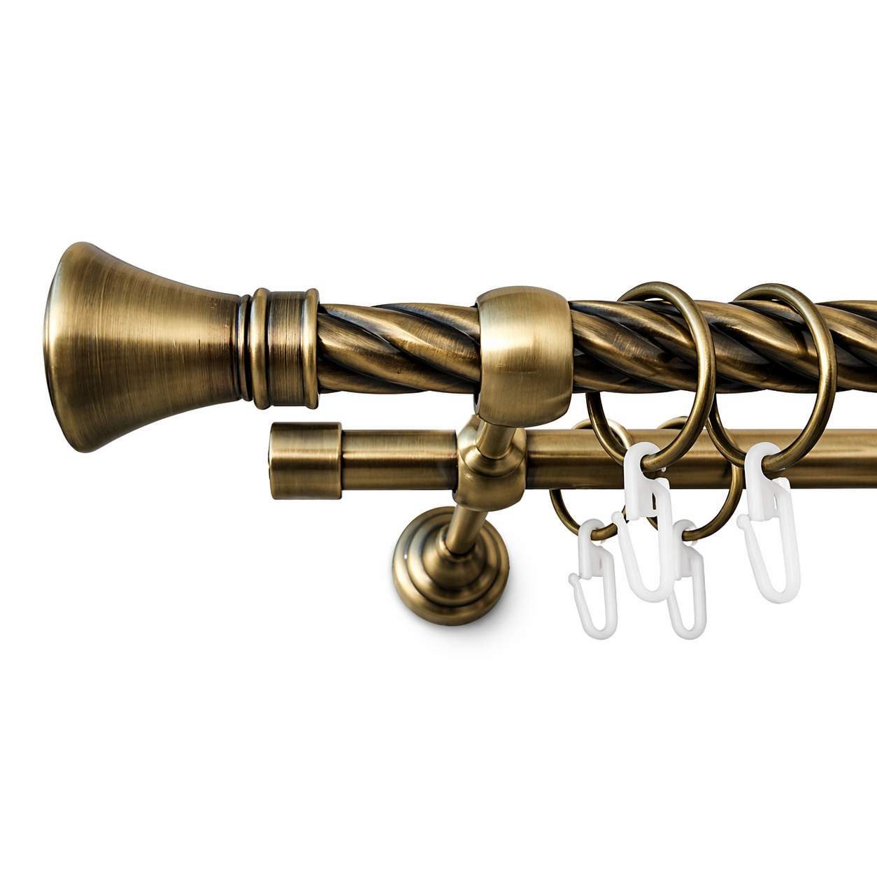 Карниз для штор Orvit Люксор крученая двухрядный 25/19 мм 300 см Антик (000-6025)