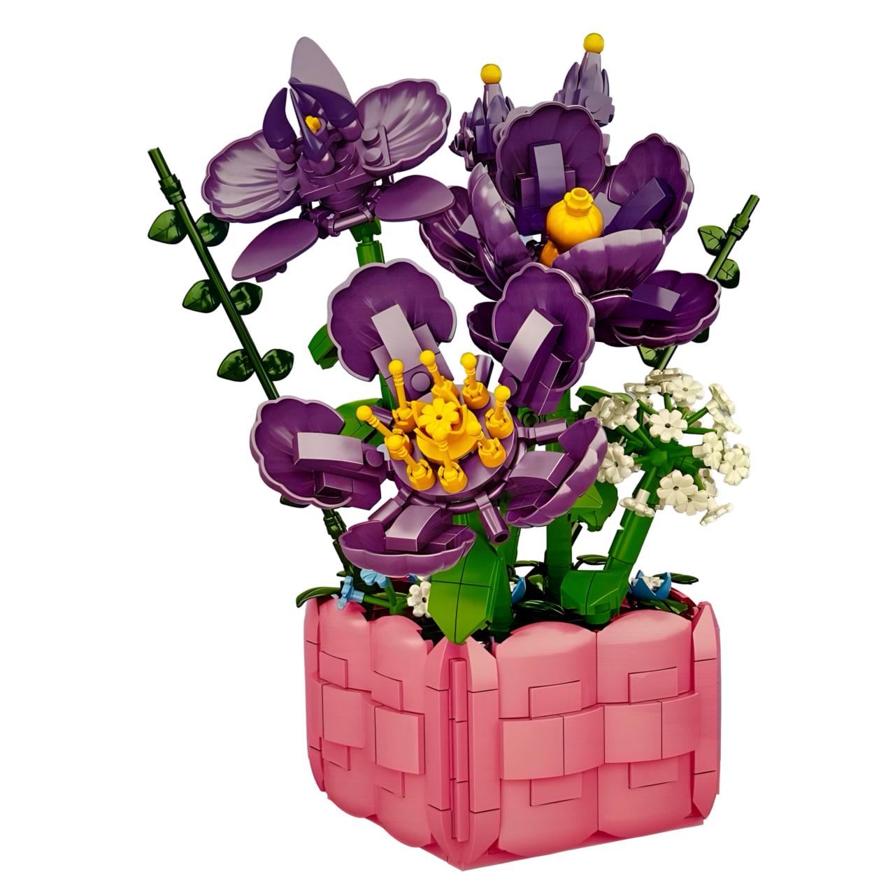 Конструктор Flower Studio Фиалки в вазе 583 детали (9113A)
