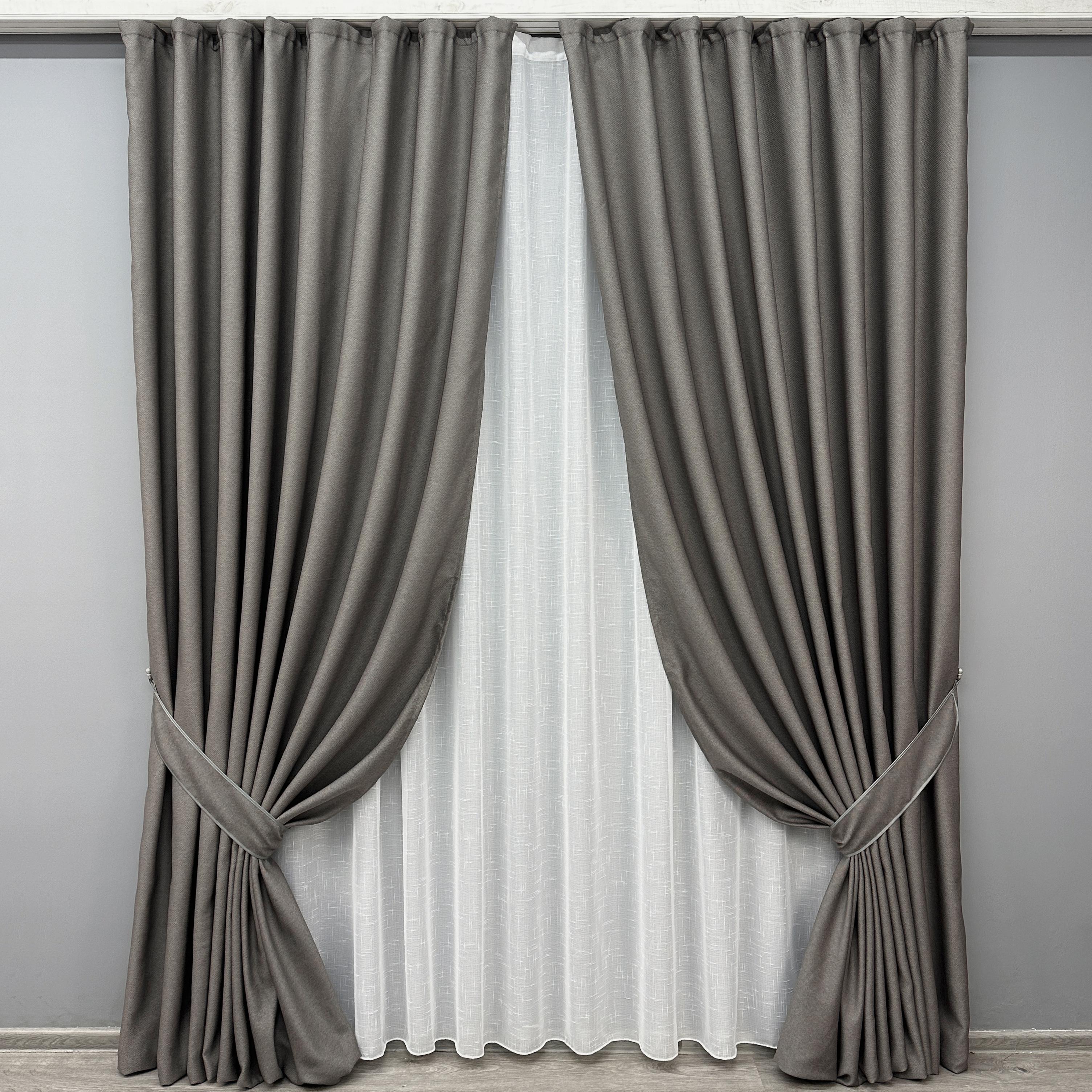 Комплект готовых штор VR-Textil TERRA LUXE №1856ш рогожка 150х290 см 2 шт. Темно-серый (33-0861) Комплект готовых штор VR-Textil TERRA LUXE №1856ш рогожка 150х290 см 2 шт. Темно-серый (33-0861)