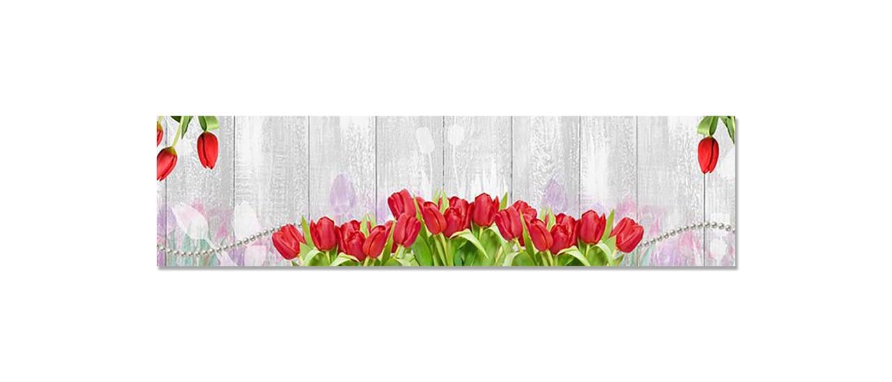 Наліпка вінілова на кухню Zatarga Червоні тюльпани 650х2500 мм (1283915685)