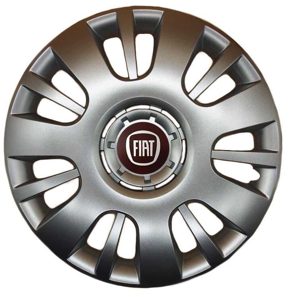 Ковпаки SJS 312 з логотипом Fiat R15 4 шт. Сріблястий