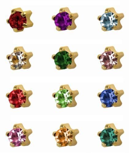 Сережки-гвоздики пусети Studex R113Y Гороскоп крапан Золотий 12 кольорів 3 мм 12 пар (26351607)