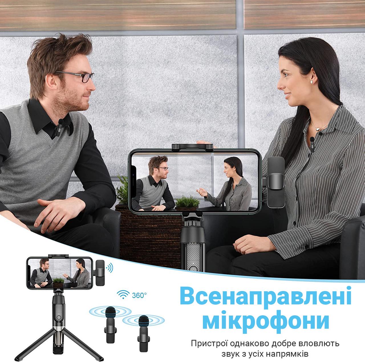 Микрофон двойной петличный беспроводной с Type-C Savetek P27-2 для смартфона/ноутбука/планшета 2,4 ГГц - фото 10