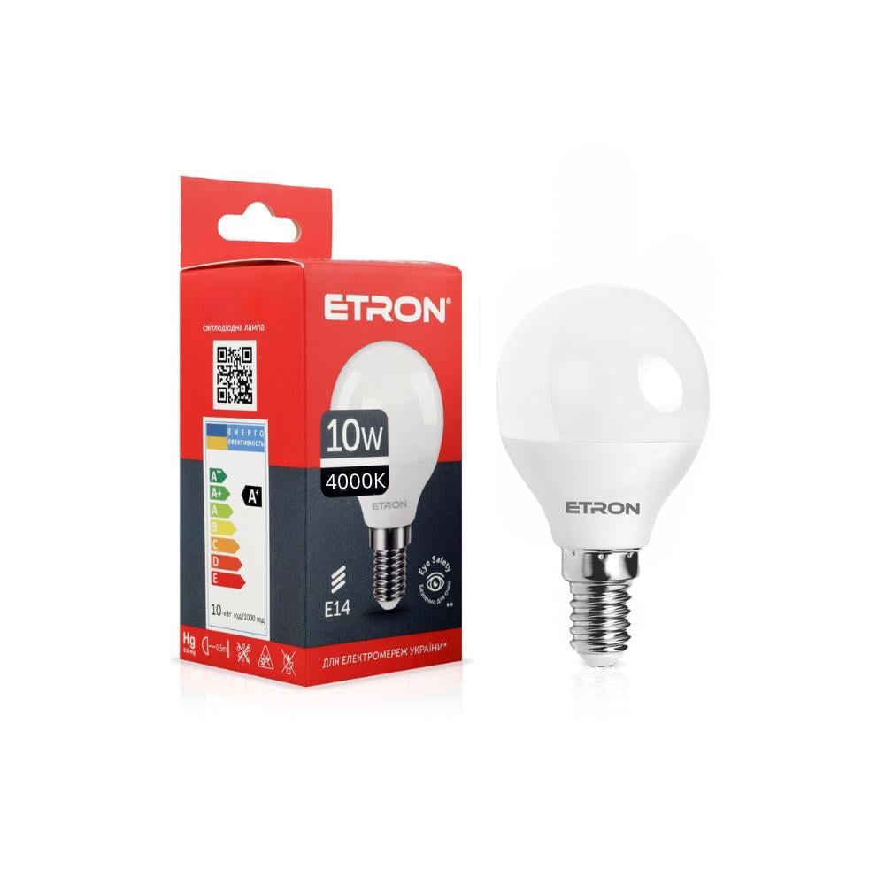Лампа LED ETRON 10W G45 4000K E14 Light