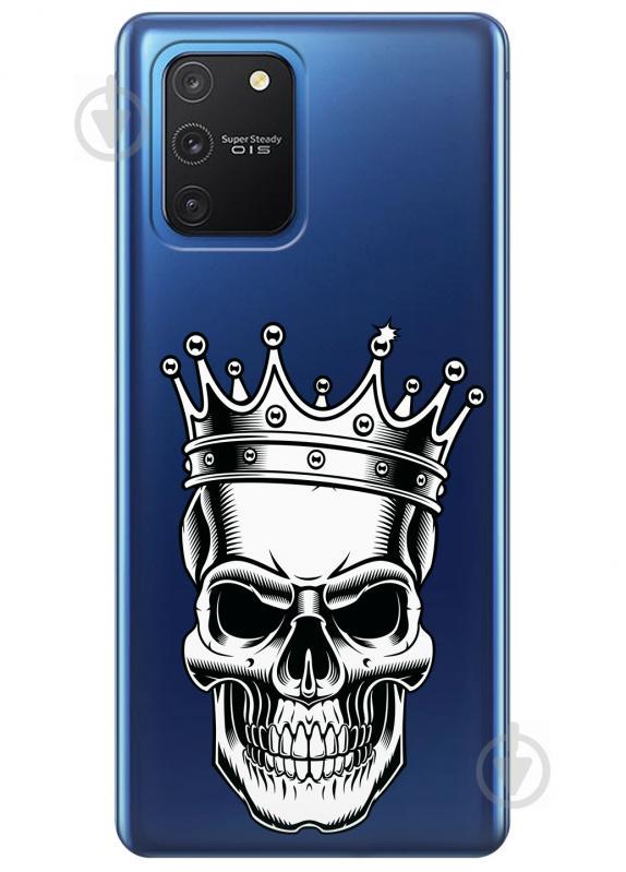 Прозрачный силиконовый чехол iSwag для Samsung Galaxy S10 Lite с рисунком - Царский череп (KS3490) Прозрачный силиконовый чехол iSwag для Samsung Galaxy S10 Lite с рисунком - Царский череп (KS3490)