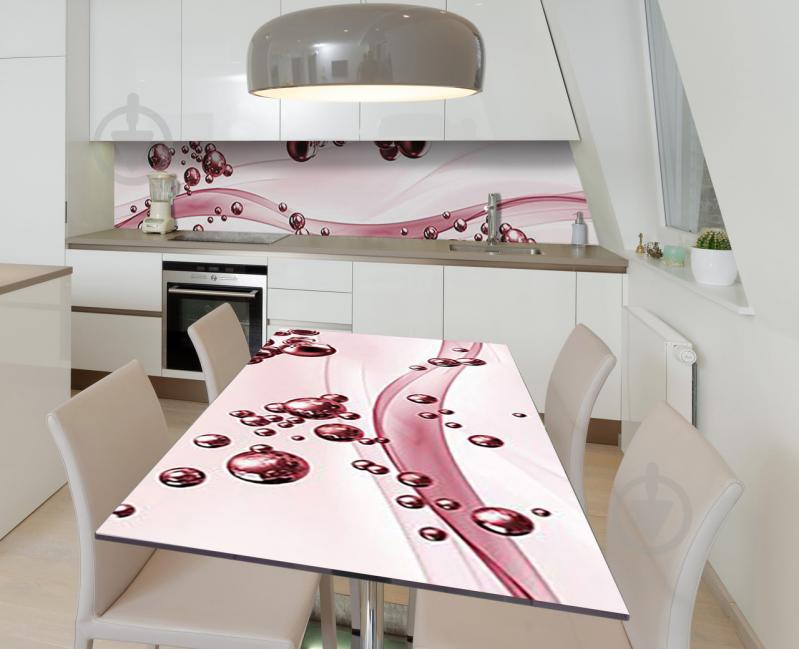 Наклейка 3Д виниловая на стол Zatarga «Гранатовые капли» 650х1200 мм для домов, квартир, столов, кофейн, кафе