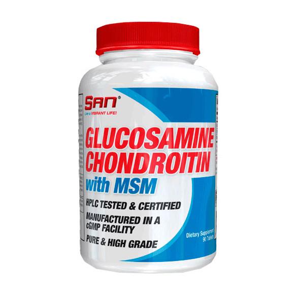 Комплекс для суглобів і зв'язок SAN Glucosamine Chondroitin with MSM 90 капс. (04091-01)