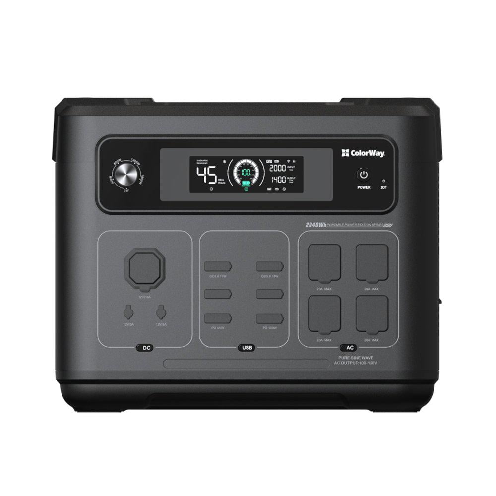 Портативная зарядная станция ColorWay LiFePO4 2400 Вт 2048 Вт·ч (CW-PR-2K2W-01)