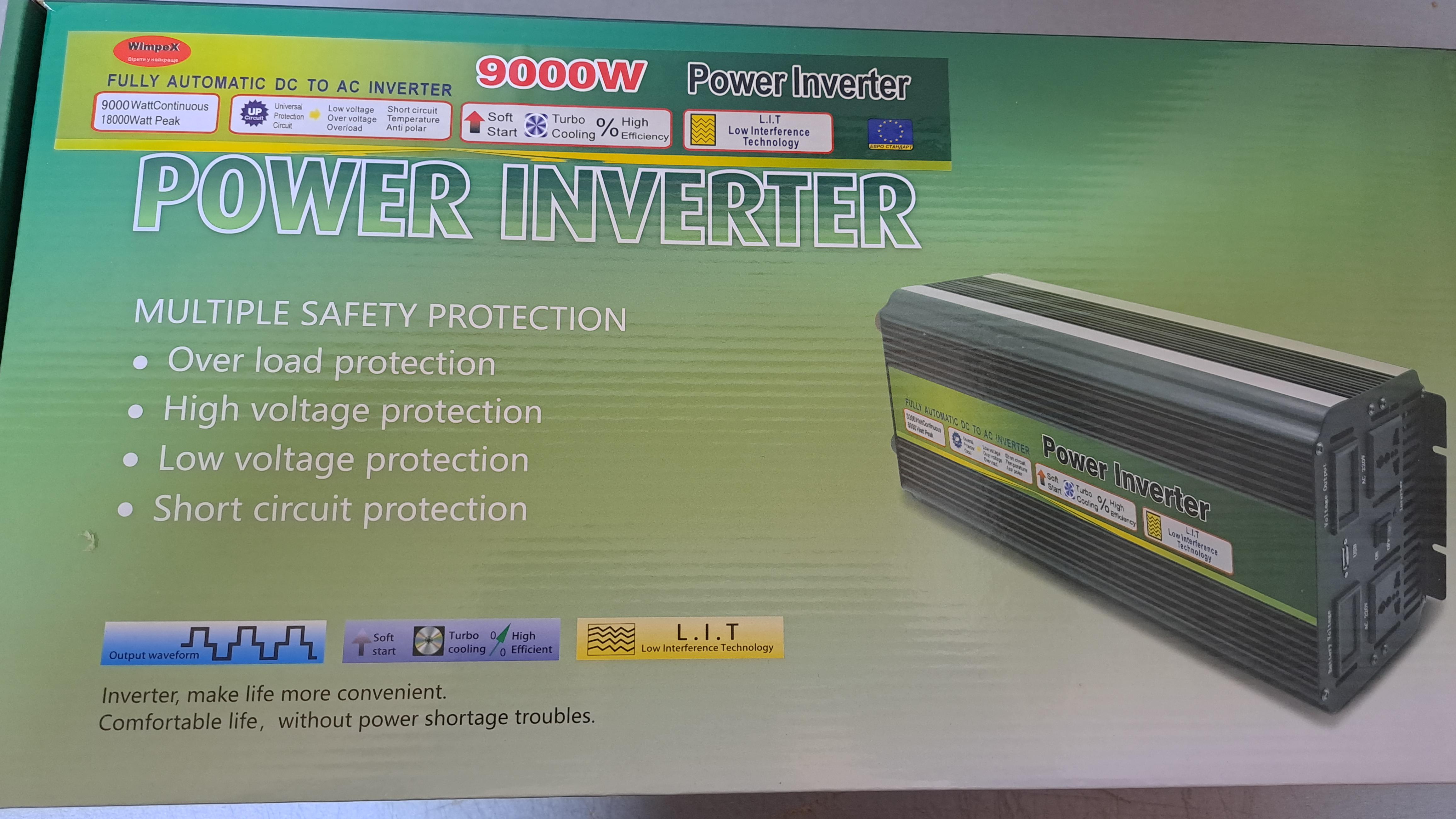 Преобразователь напряжения WIMPEX 12-220V 9000W с плавным пуском - фото 6 Преобразователь напряжения WIMPEX 12-220V 9000W с плавным пуском - фото 6