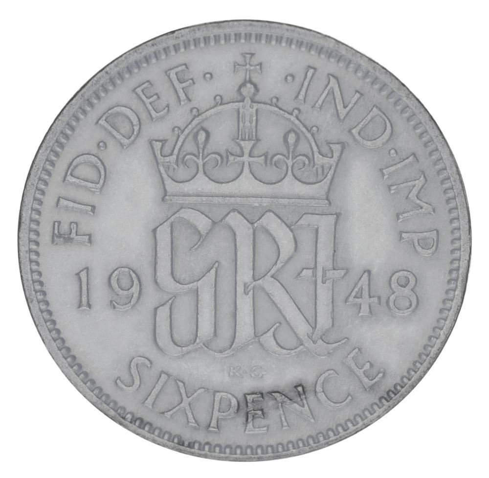 Коллекционная монета Великобритания 6 пенсов 1948 F-VF (М20900)
