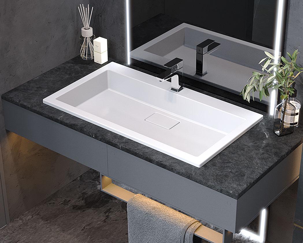 Умивальник накладний Luxor Imperio Low 80 см (737)