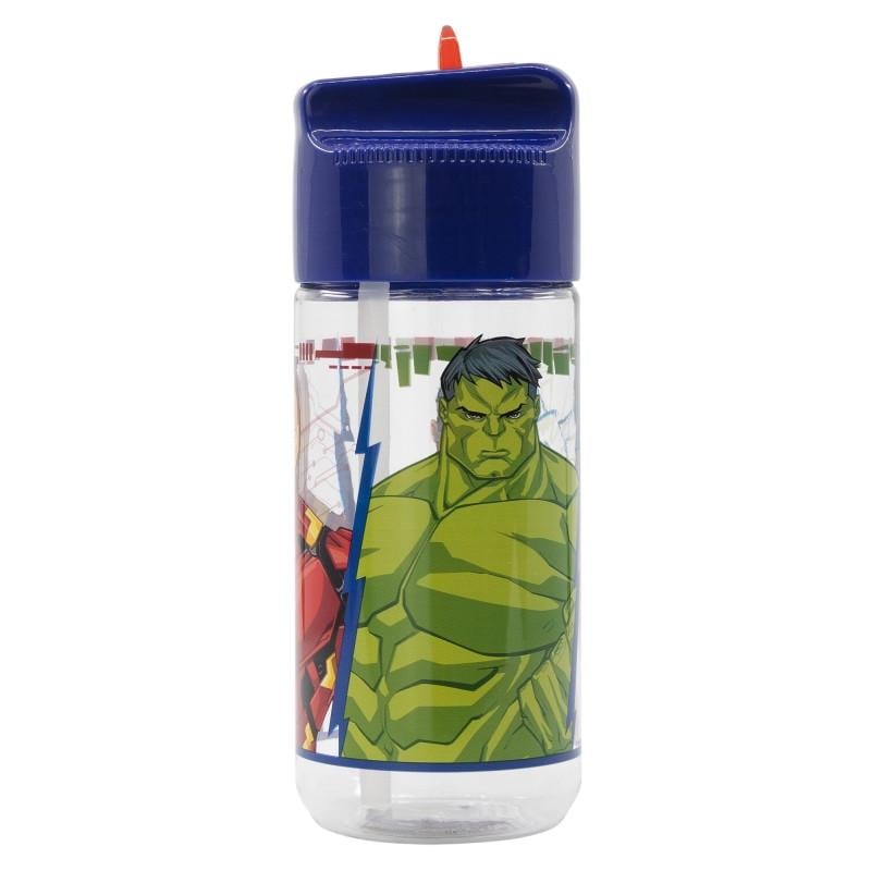Бутылка для воды детская Stor Avengers 430 мл 17,9х6,5х6,5 см Красный с синим (28431604)