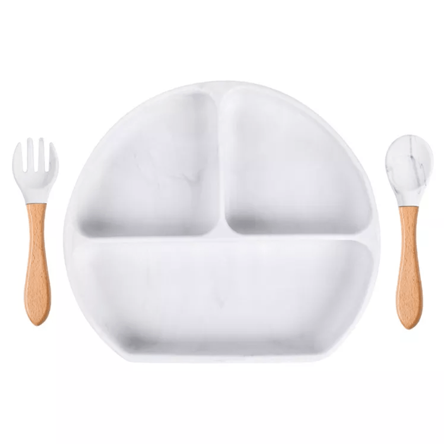 Тарелка силиконовая трехсекционная Мраморная (10047) - фото 2 Тарелка силиконовая трехсекционная Мраморная (10047) - фото 2