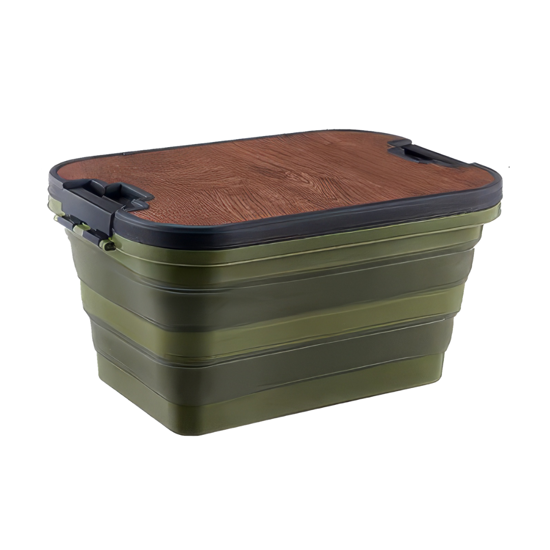 Ящик для хранения складной с крышкой-столиком 56х37х29 см Зеленый (WN-11-3_Green)