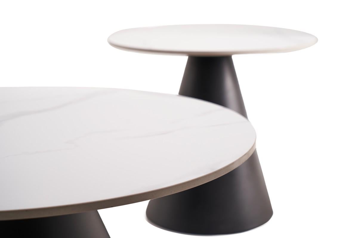 Комплект журнальных столов Vetro Рокко 700х460 мм/500х400 мм 2 шт. Белый мрамор/Черный (СТ-40) - фото 1 Комплект журнальных столов Vetro Рокко 700х460 мм/500х400 мм 2 шт. Белый мрамор/Черный (СТ-40) - фото 1