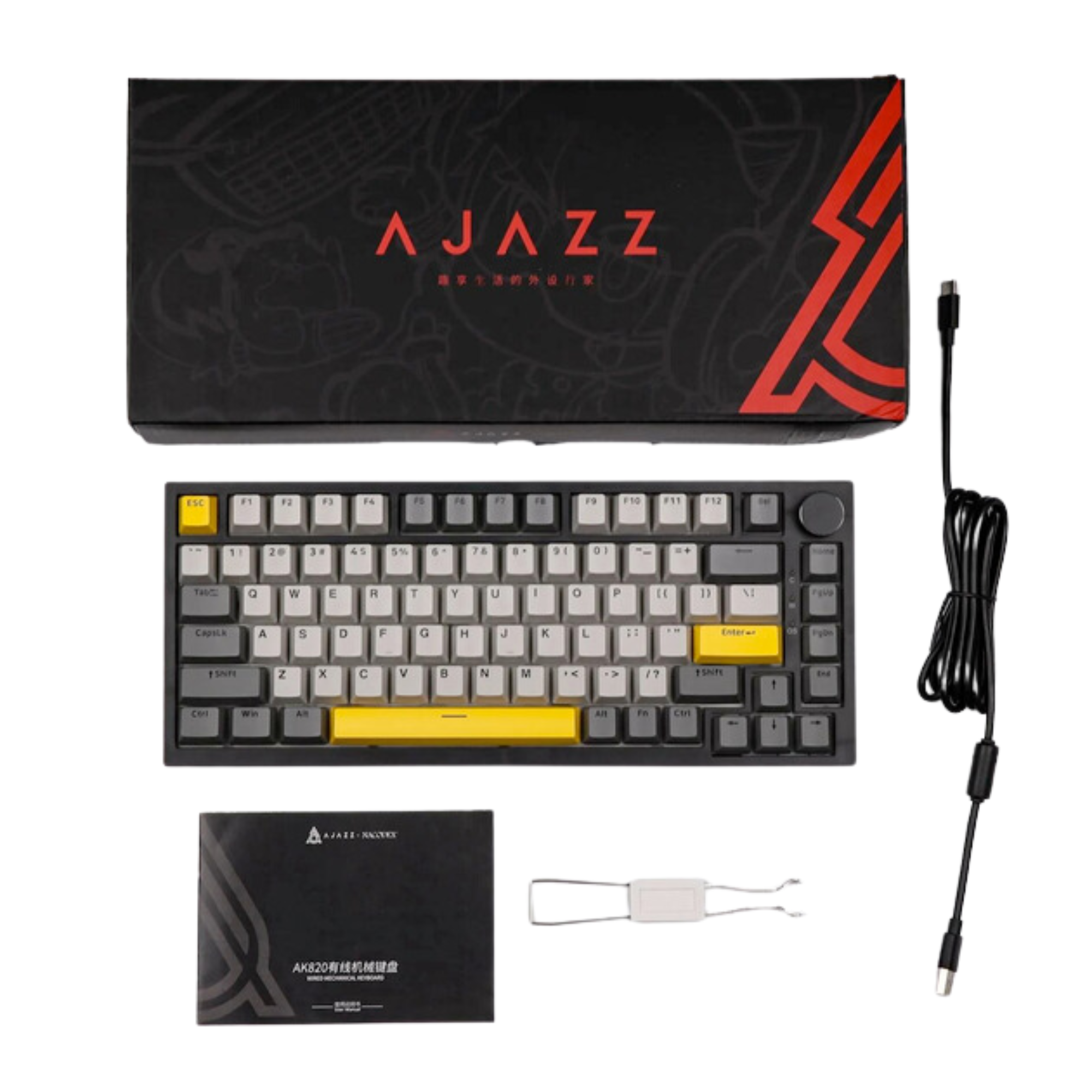 Клавиатура механическая проводная Ajazz Ak820 с RGB-подсветкой и поддержкой Hot-Swap/гравировка ENG/UA/RU Grey (GS-253) - фото 5 Клавиатура механическая проводная Ajazz Ak820 с RGB-подсветкой и поддержкой Hot-Swap/гравировка ENG/UA/RU Grey (GS-253) - фото 5