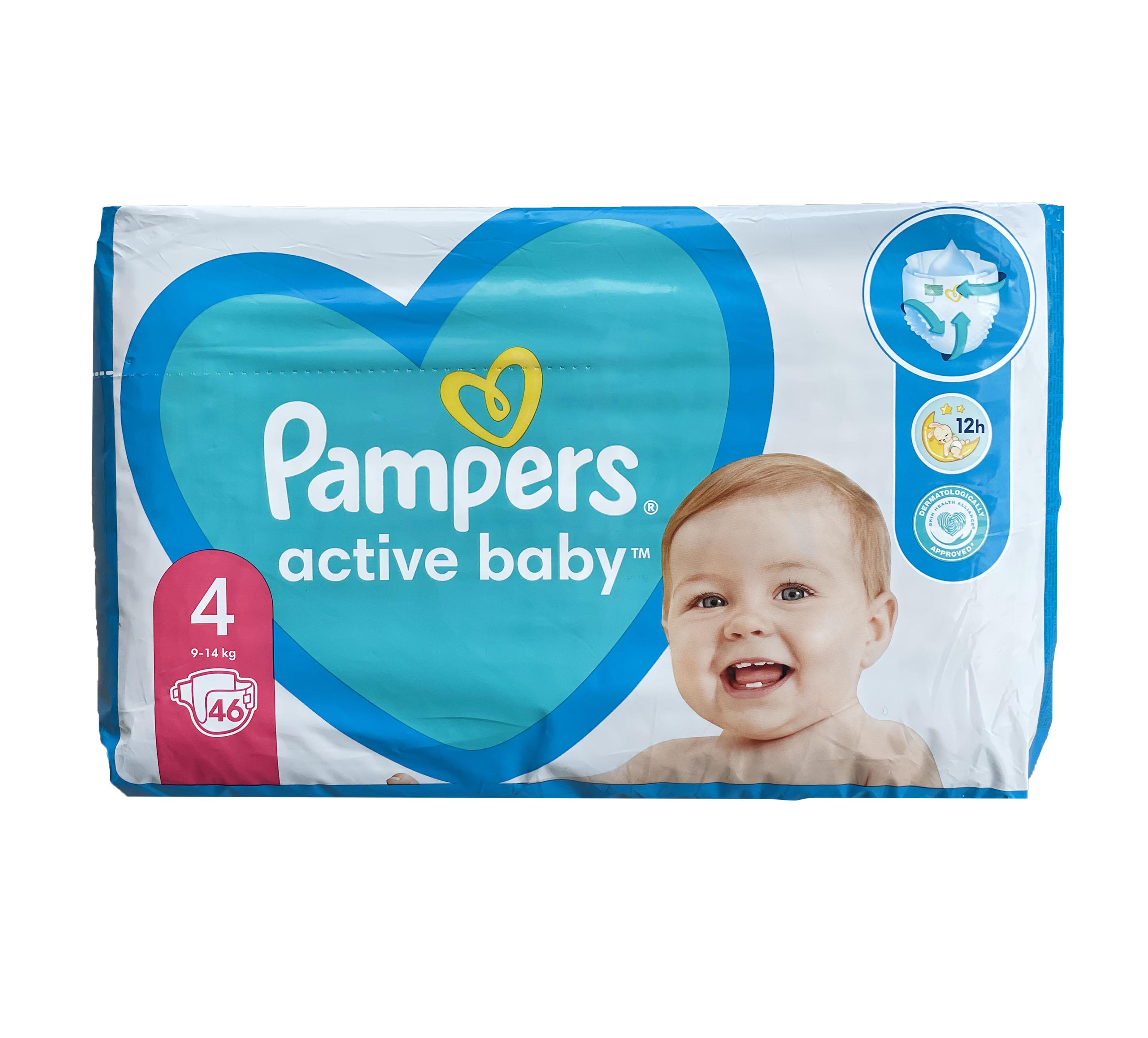 Детские одноразовые подгузники Pampers Active Baby р. 4 Maxi 9-14 кг 46 шт. (PA4-46)