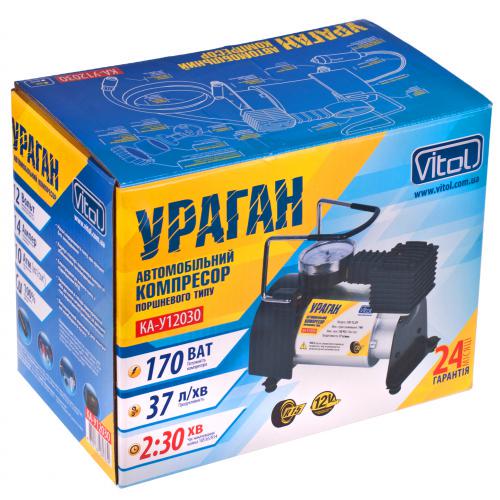 Компресор Ураган КА-У12030 100psi 14 Amp 37 л прикурювач/перехідник (КА-У12030) - фото 12