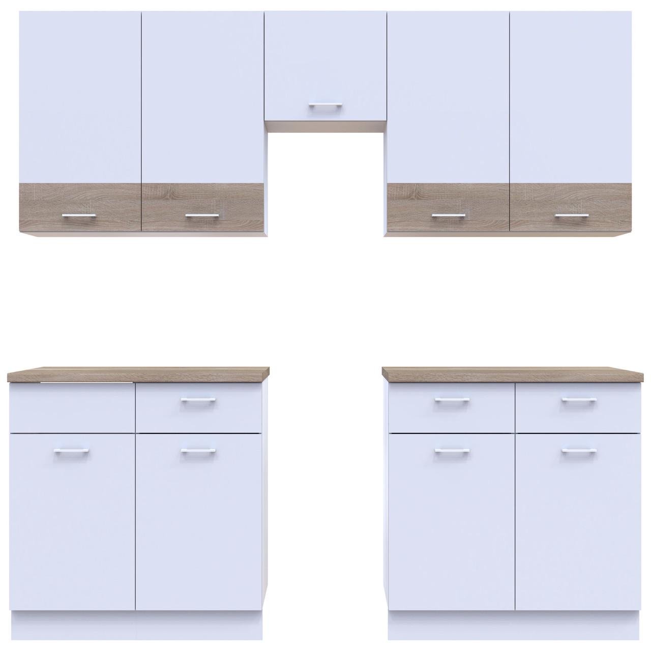 Кухня модульна Лея Doros 300х60х250 см Білий/Дуб сонома (DRS-011378) - фото 3 Кухня модульна Лея Doros 300х60х250 см Білий/Дуб сонома (DRS-011378) - фото 3