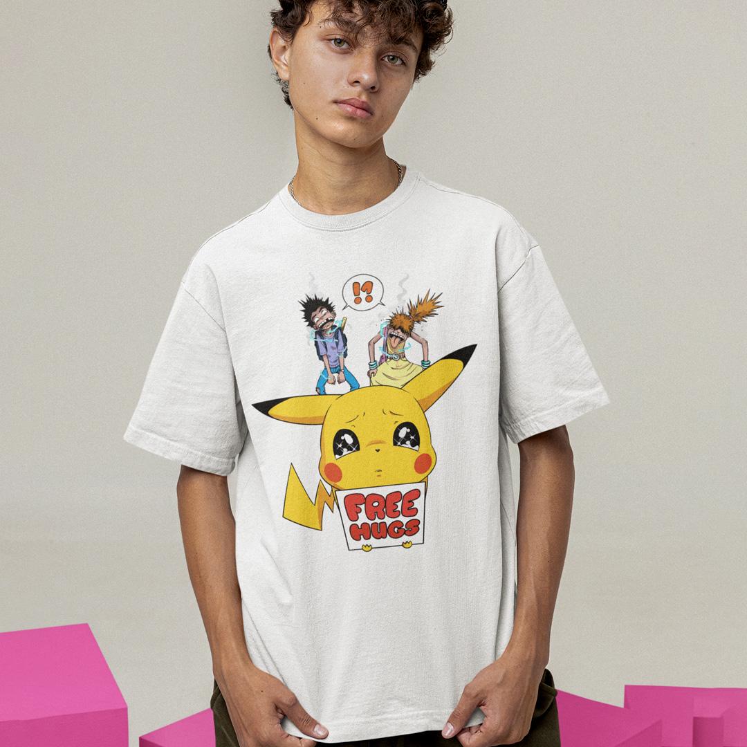 Футболка унисекс Pockemon Pikachu Free Hugs wht L Белый (0000011604)