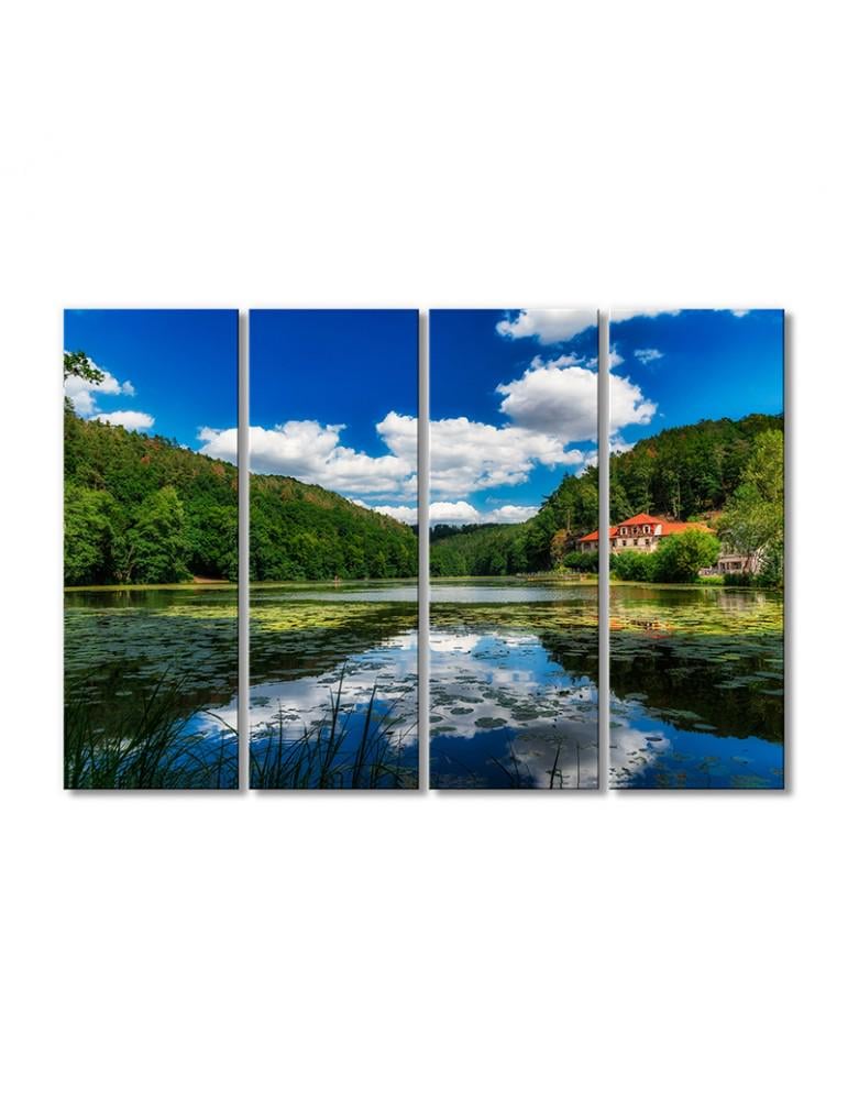 Картина модульная Природа небо озеро 4 модуля 120x180 см