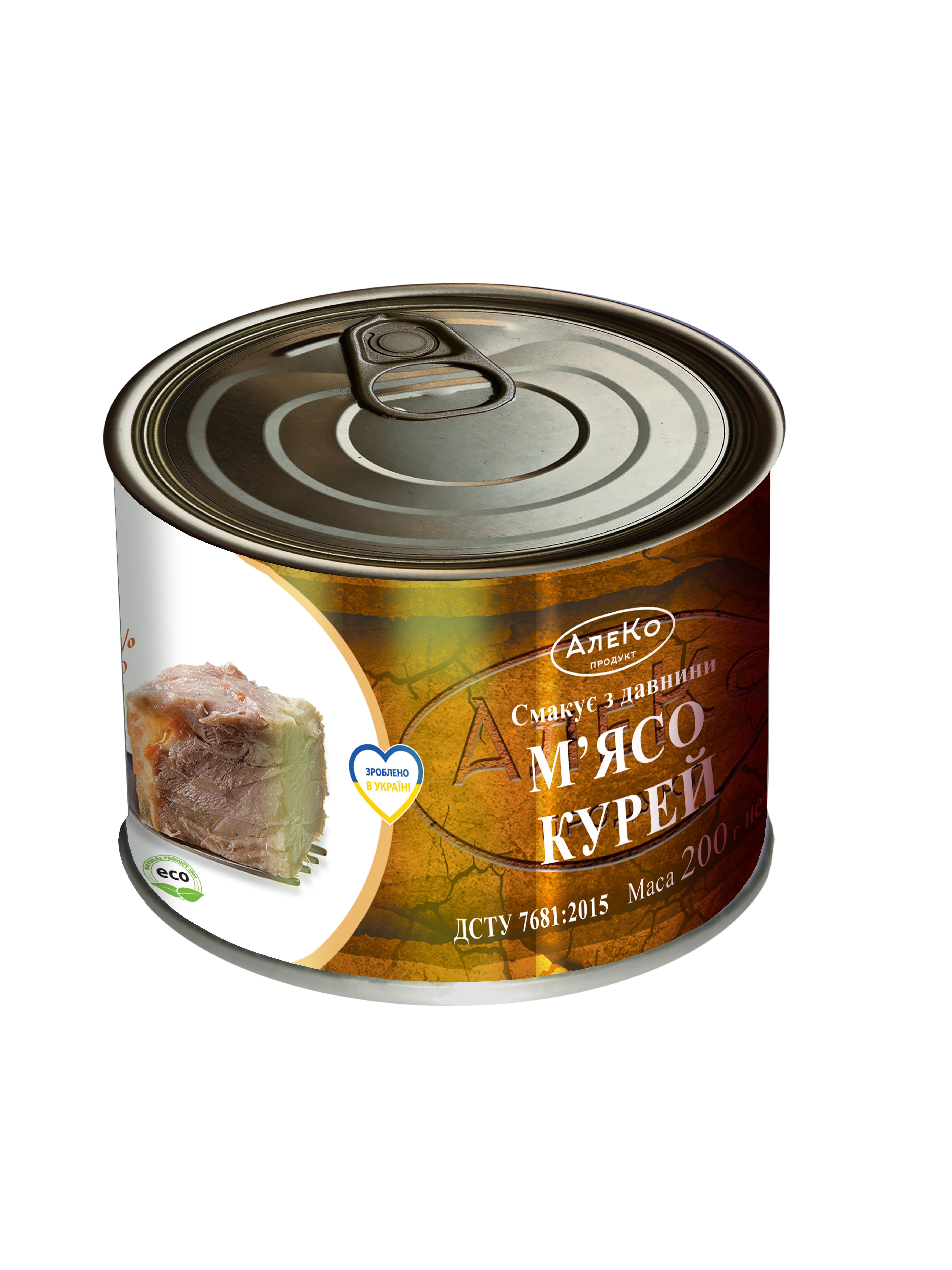 Консерва АлеКо М’ясо курей у власному соку 200 г (13051434)