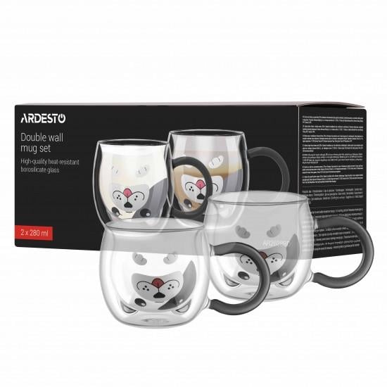 Набор чашек Ardesto Animals с двойными стенками боросиликатное стекло 2х280 мл (AR2628BD) - фото 2