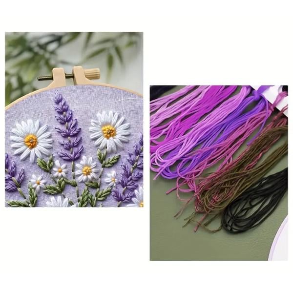 Набор для вышивания лаванда с ромашкой 20х20 см