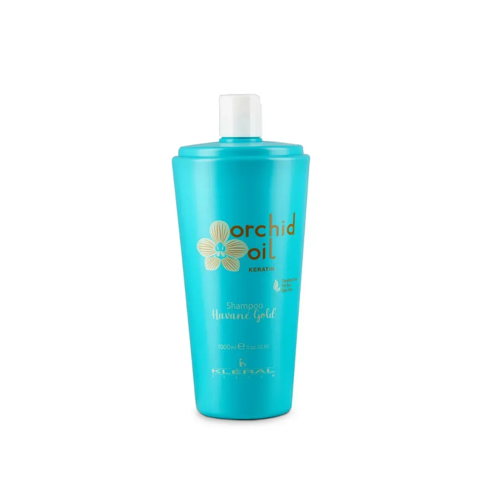 Шампунь безсульфатний зволожувальний з кератином KLERAL System Orchid Oil Havane Gold Shampoo 1000 мл