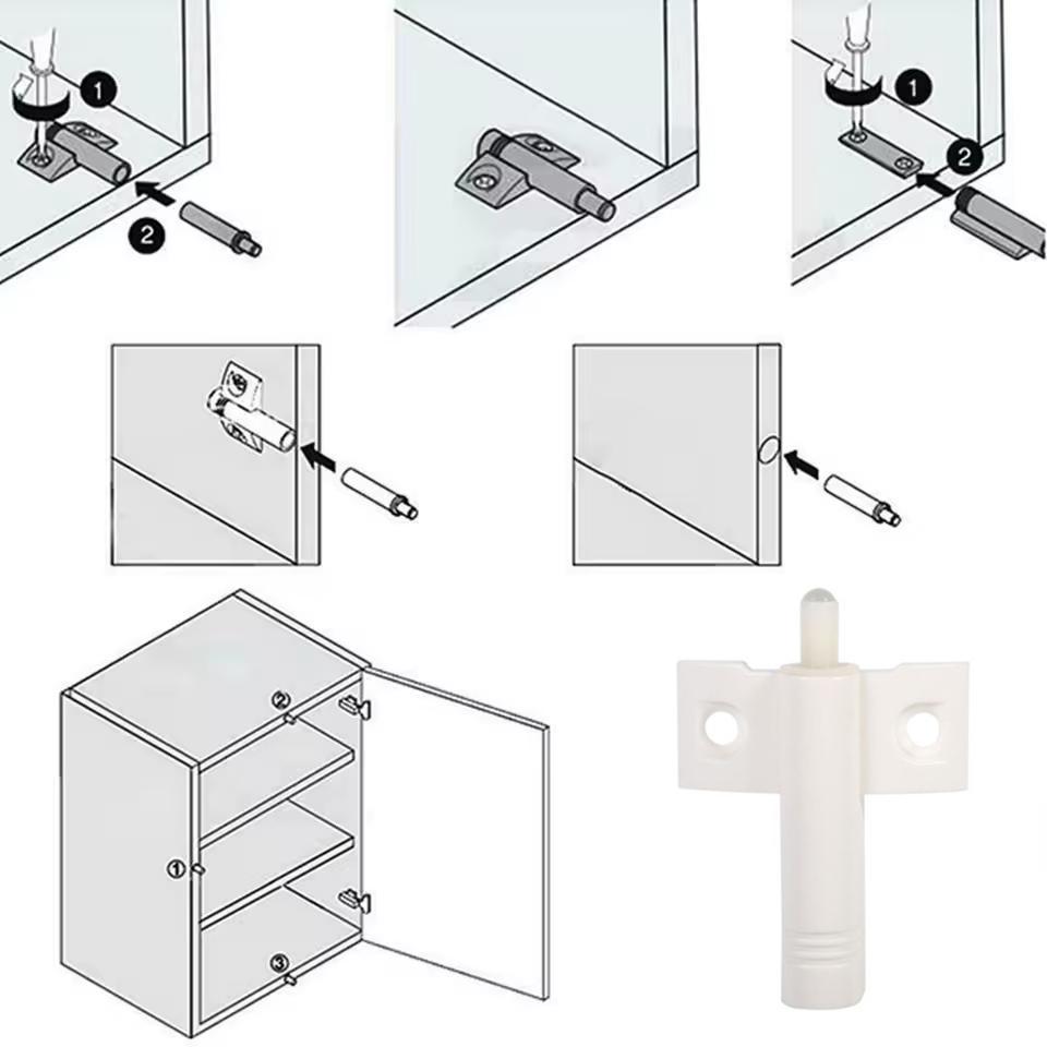 Демпферы для мебельных фасадов с накладкой 1 шт. Белый (27086319) - фото 8 Демпферы для мебельных фасадов с накладкой 1 шт. Белый (27086319) - фото 8