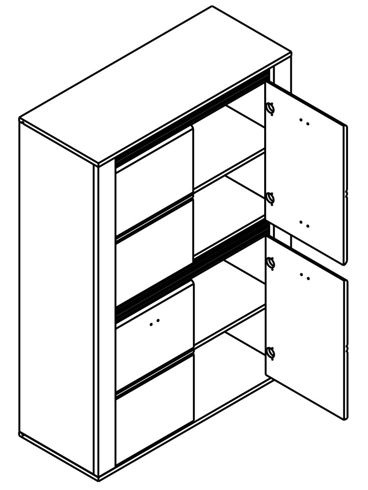 Тумба четырехдверная Gerbor Селена REG4D из ДСП Ясень cнежный/Дуб - фото 2 Тумба четырехдверная Gerbor Селена REG4D из ДСП Ясень cнежный/Дуб - фото 2