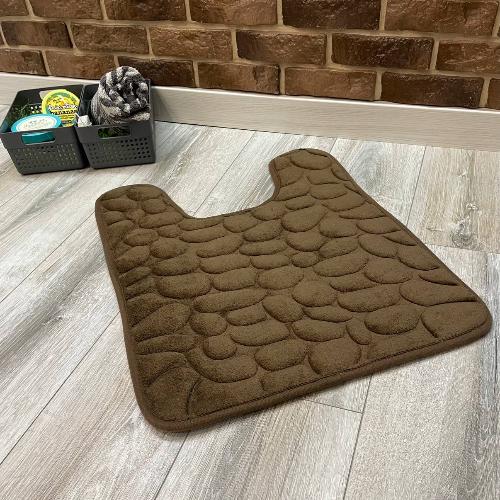 Набір килимків в ванну та туалет Stone Premium Memory Foam 3в1 80х50/60х40/60х50 см Коричневий (NK3S0007) - фото 4 Набір килимків в ванну та туалет Stone Premium Memory Foam 3в1 80х50/60х40/60х50 см Коричневий (NK3S0007) - фото 4