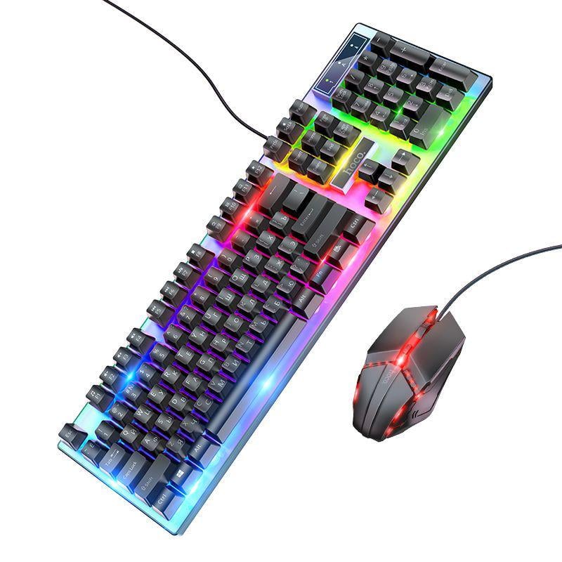 Комплект клавиатуры и мыши Hoco GM18 USB RU/ENG с RGB-подсветкой Черный (PH01003)