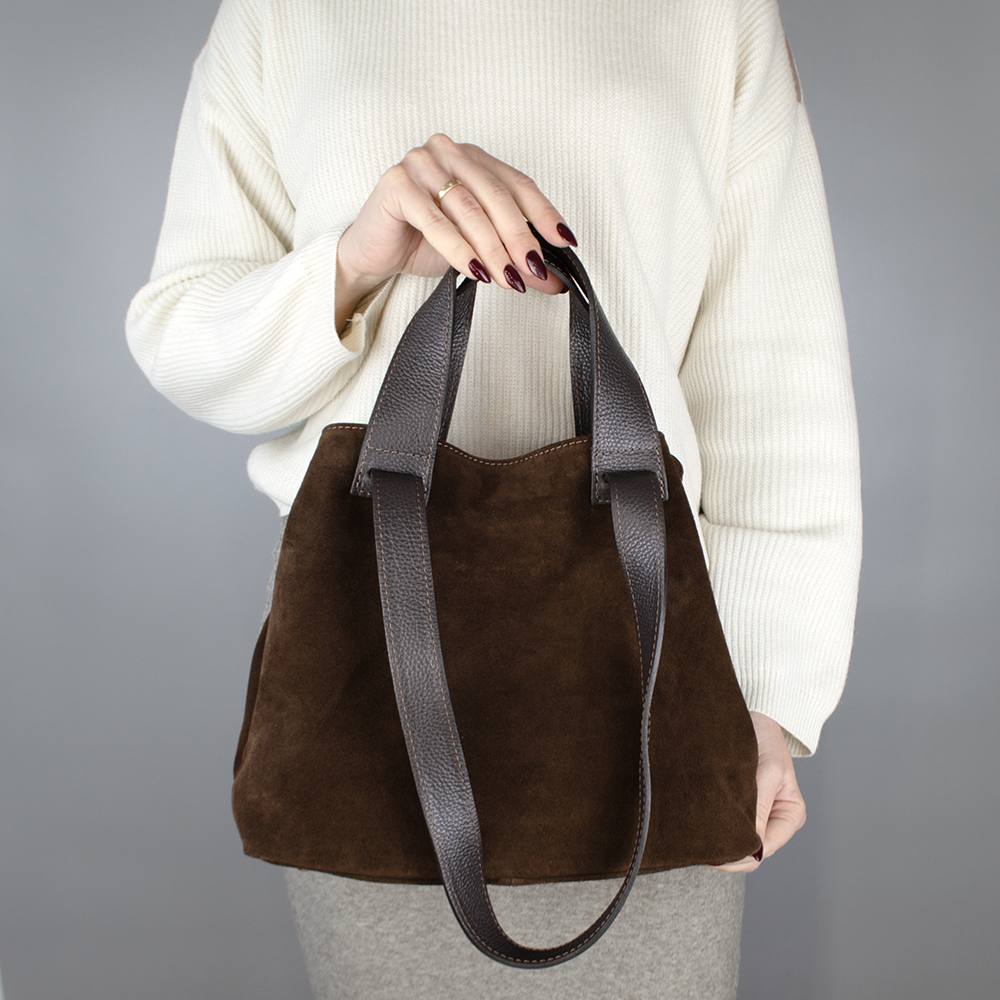 Сумка-шопер женская замшевая Virginia Conti 03791 Шоколадный (2423621222) - фото 5 Сумка-шопер женская замшевая Virginia Conti 03791 Шоколадный (2423621222) - фото 5