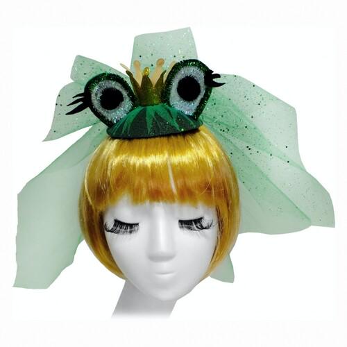 Шляпка Царевна-лягушка с фатой Seta Decor 17-977GR Шляпка Царевна-лягушка с фатой Seta Decor 17-977GR
