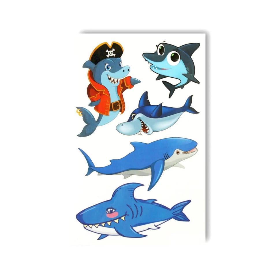Набір тату тимчасових Акули 5 картинок (WS-A002)