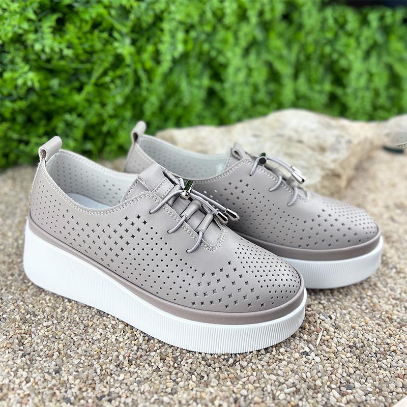 Мокасини жіночі Е-0010097 перфорована шкіра р. 39 24,7 см Коричневий (25330945) - фото 3