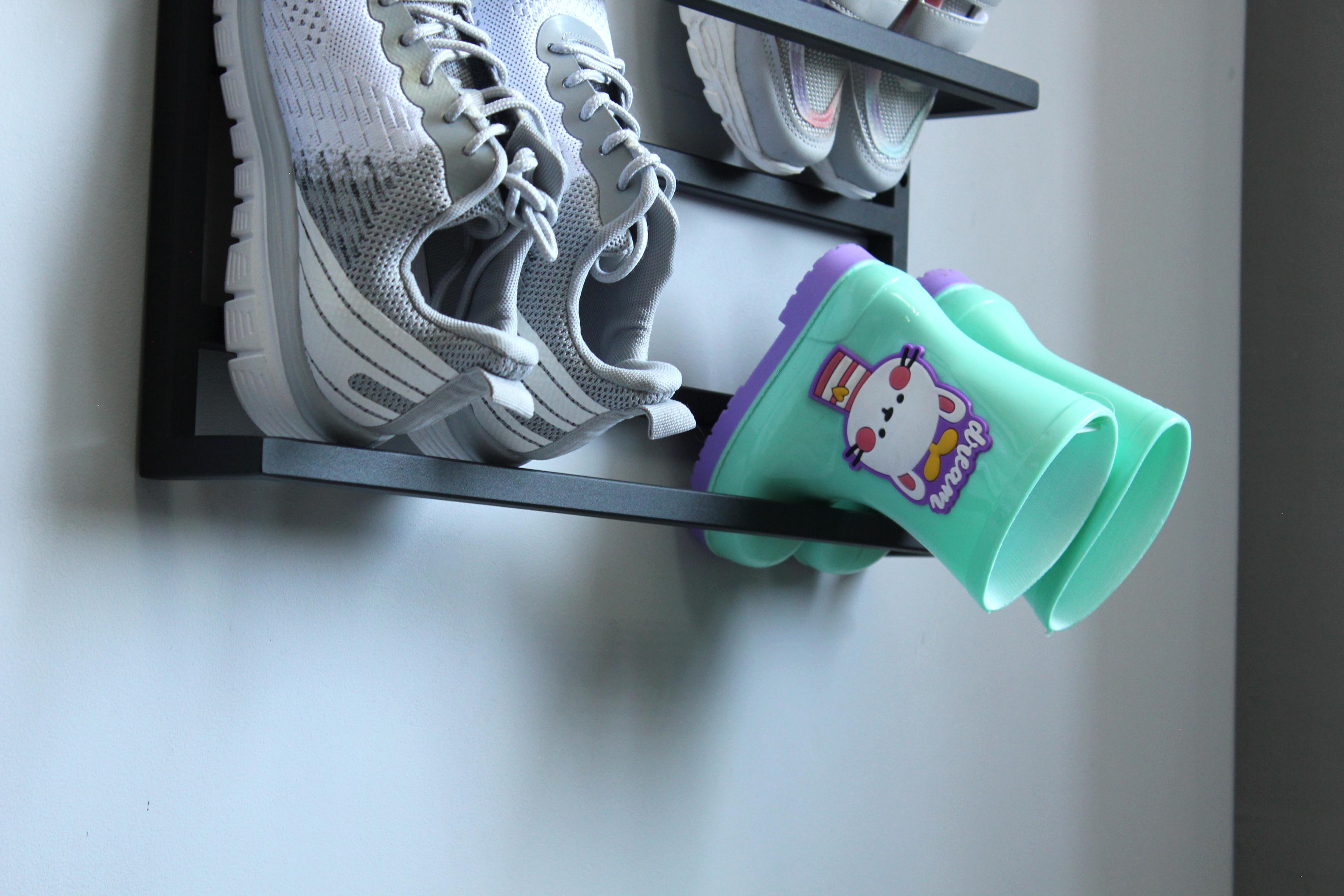 Полка настенная для обуви металлическая/компактная 40х30х9 см (ML-51.1) - фото 5